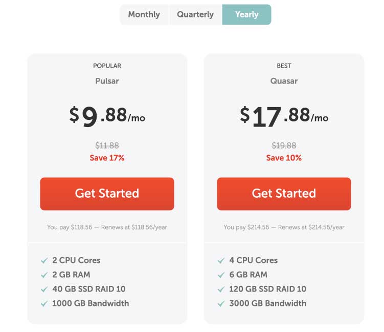 Namecheap VPS Web Hosting Plans and Pricing